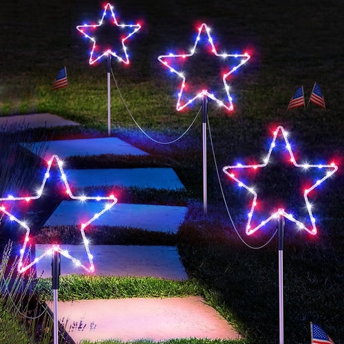 Solar Lights Independence Day Memorial Low Voltage Solar Powered
