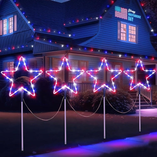 Solar Lights Independence Day Memorial Low Voltage Solar Powered