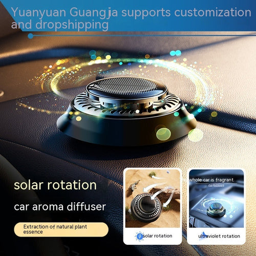 Portable Kinetic Car Air Freshener Solar Powered Double Ring Rotating
