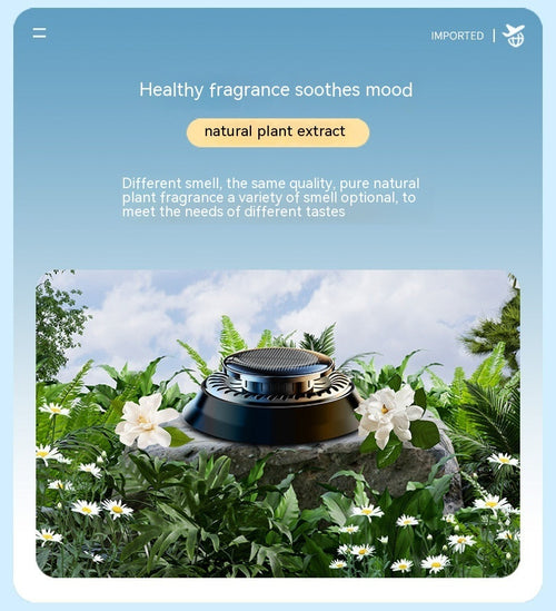 Portable Kinetic Car Air Freshener Solar Powered Double Ring Rotating
