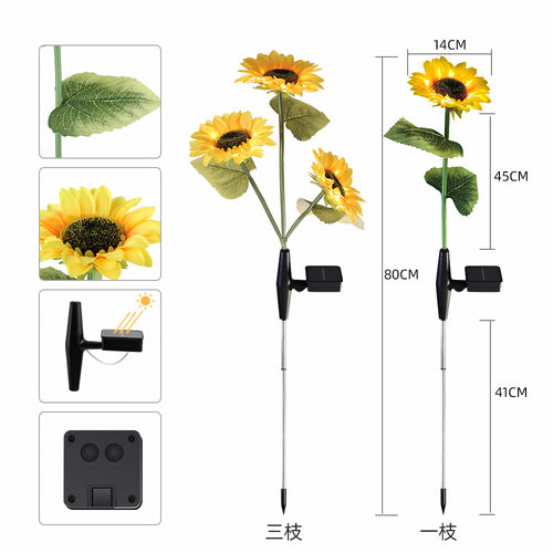 Solar Powered Sunflower Light Outdoor Decoration(2 Packs)