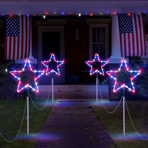 Solar Lights Independence Day Memorial Low Voltage Solar Powered