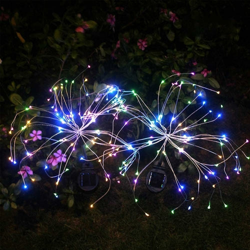 Solar Firework Light 120 LED Multi Color Outdoor Firework Solar Garden