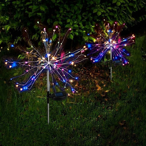 Solar Firework Light 120 LED Multi Color Outdoor Firework Solar Garden
