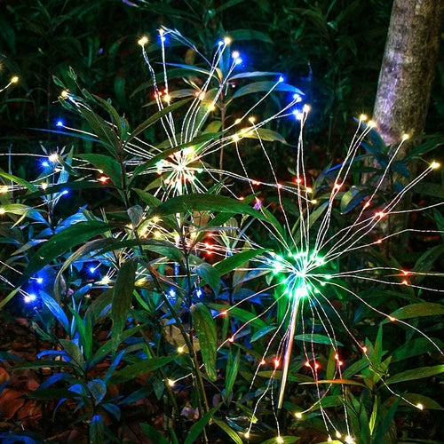 Solar Firework Light 120 LED Multi Color Outdoor Firework Solar Garden