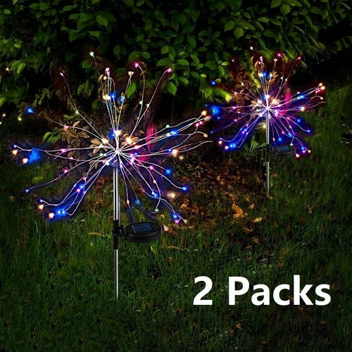 Solar Firework Light 120 LED Multi Color Outdoor Firework Solar Garden