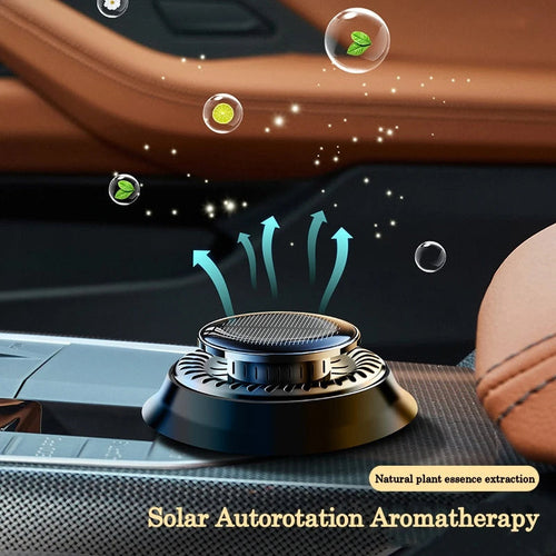 Portable Kinetic Car Air Freshener Solar Powered Double Ring Rotating