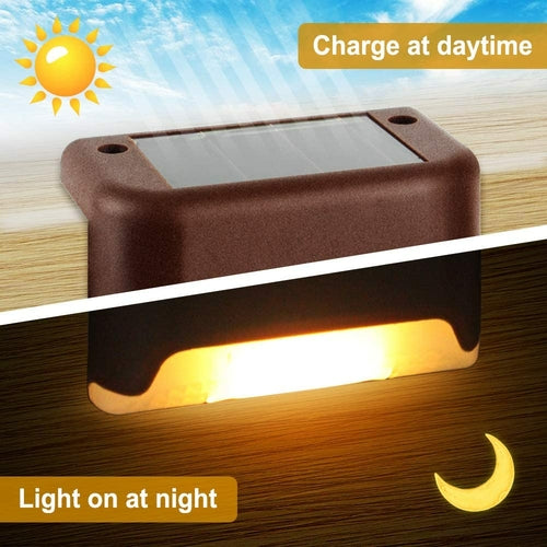 4Pcs Solar Deck Lights Outdoor Waterproof for Patio Step and Pathway