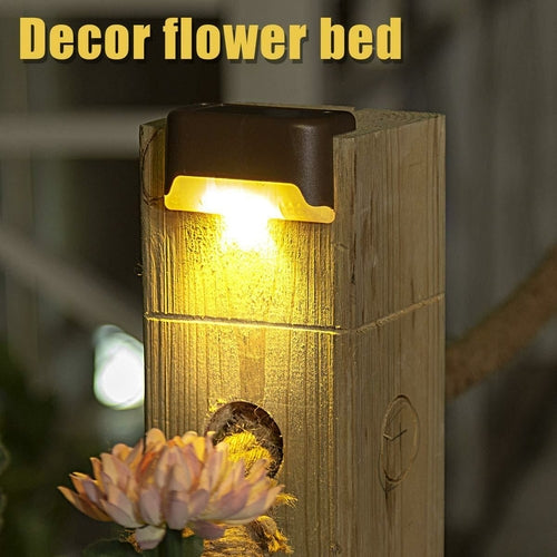 4Pcs Solar Deck Lights Outdoor Waterproof for Patio Step and Pathway