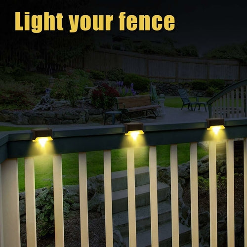 4Pcs Solar Deck Lights Outdoor Waterproof for Patio Step and Pathway