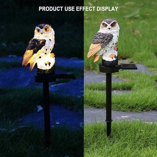 LED Garden Owl Solar Lights Patio Yard Lawn Waterproof Stake Lamp