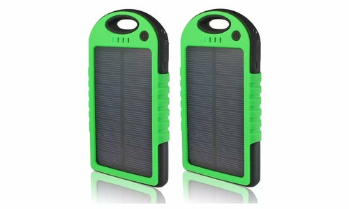 5,000 mAh Water-Resistant Solar Smartphone Charger (2-Pack)