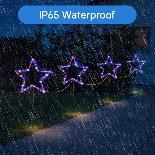 Solar Lights Independence Day Memorial Low Voltage Solar Powered