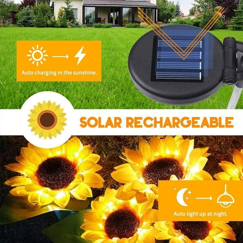 2/4/6 PCS Solar Sunflower Lights LED Waterproof Landscape Outdoor