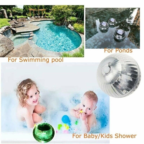 Outdoor Solar LED Floating Light Garden Pond Pool Lamp Rotating RGB