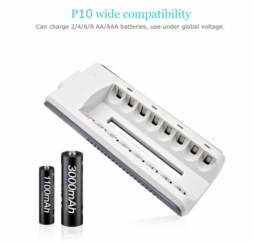 8 Slot Battery Charger For Ni-MH Ni-CD AA AAA Rechargeable Batteries