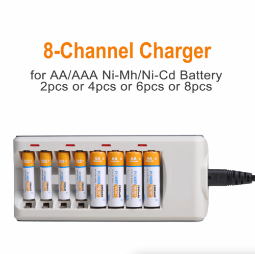8 Slot Battery Charger For Ni-MH Ni-CD AA AAA Rechargeable Batteries