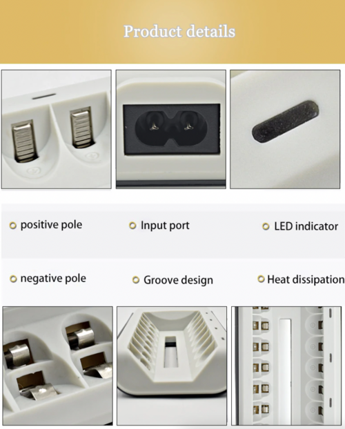 8 Slot Battery Charger For Ni-MH Ni-CD AA AAA Rechargeable Batteries