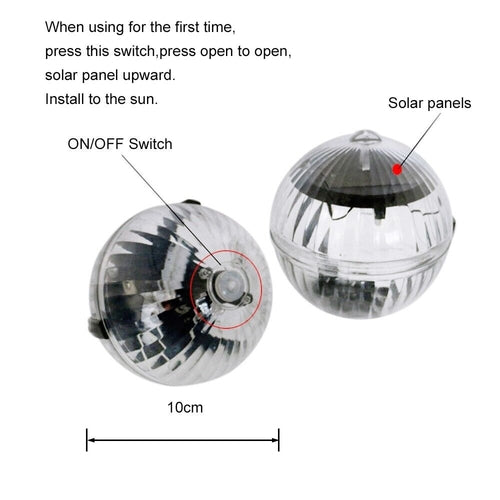 Outdoor Solar LED Floating Light Garden Pond Pool Lamp Rotating RGB
