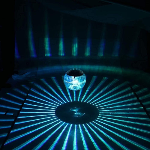 Outdoor Solar LED Floating Light Garden Pond Pool Lamp Rotating RGB
