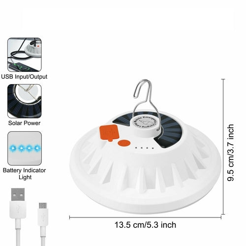 Rechargeable 60 LED Outdoor Camping Tent Light USB & Solar Lantern