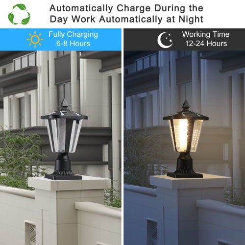 Solar Pillar Headlights With Dimmable LEDs - 2 Packs Unavailable