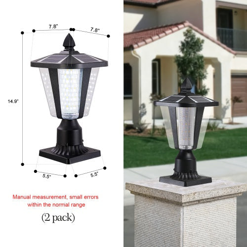 Solar Pillar Headlights With Dimmable LEDs - 2 Packs Unavailable