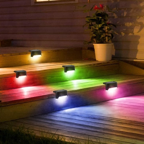 4Pcs Solar Deck Lights Outdoor Waterproof for Patio Step and Pathway