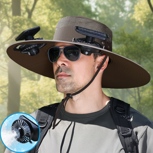 UPF50+ Solar cooling fan cap, Solar fan cap and USBcharging -Cooling