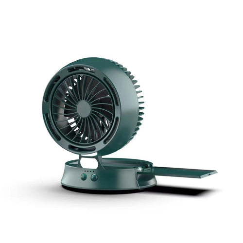 Solar Vertical Camping Fan Desk Mute Lighting Fan