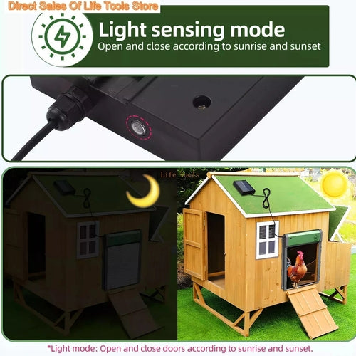 Automatic Chicken Coop Door Solar Powered Aluminum Alloy Chicken Door