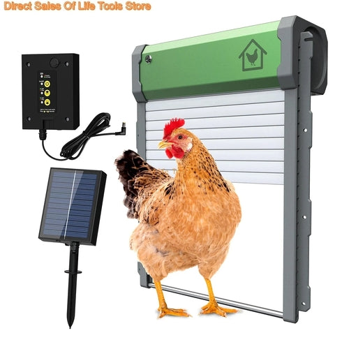 Automatic Chicken Coop Door Solar Powered Aluminum Alloy Chicken Door