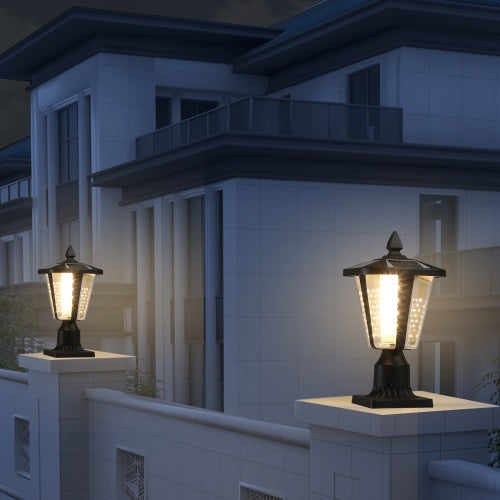 Solar Pillar Headlights With Dimmable LEDs - 2 Packs Unavailable