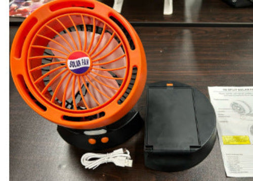 Solar Vertical Camping Fan Desk Mute Lighting Fan