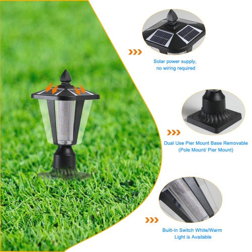 Solar Pillar Headlights With Dimmable LEDs - 2 Packs Unavailable