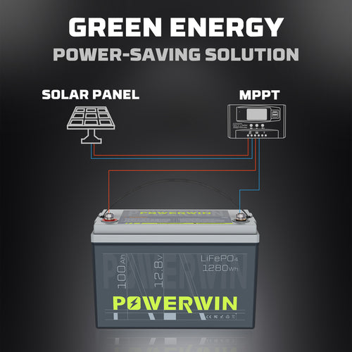 US POWERWIN  BT100 12.8V 100Ah 1280Wh LiFePO4 Battery