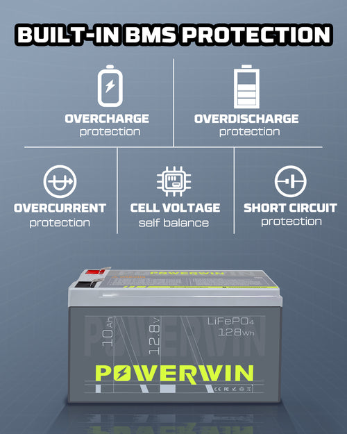 US POWERWIN BT10 12.8V 10Ah 128Wh LiFePO4 Battery
