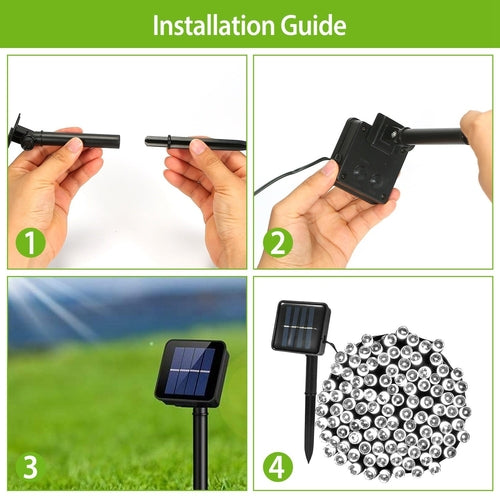 Solar String Lights LED Solar Power Fairy String Light 12M 100 LEDs 8