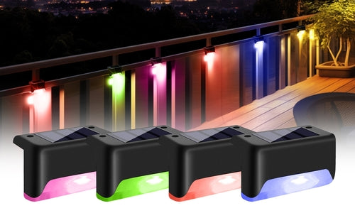 4Pcs Solar Deck Lights Outdoor Waterproof for Patio Step and Pathway