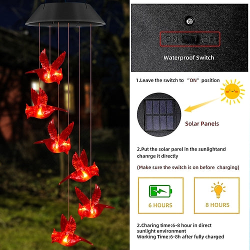 SolarEra Outdoor Wind Chimes Solar Wind Chimes Lights Solar Powered