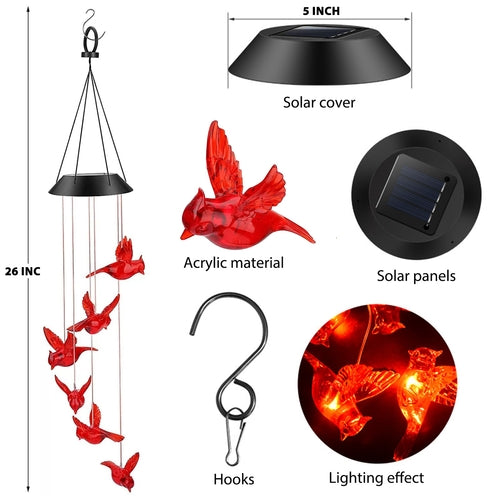 SolarEra Outdoor Wind Chimes Solar Wind Chimes Lights Solar Powered