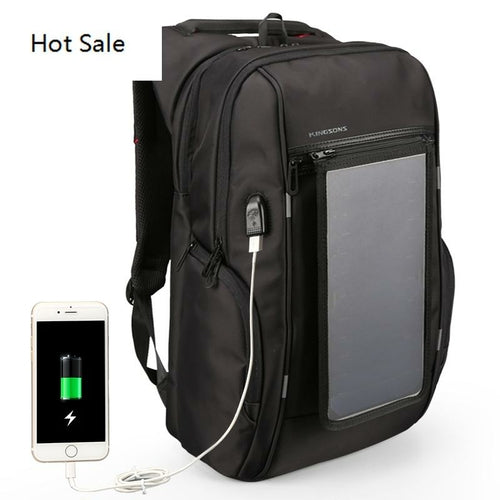 Solar Panel Backpacks 17 inches Convenience Charging Laptop Bags for